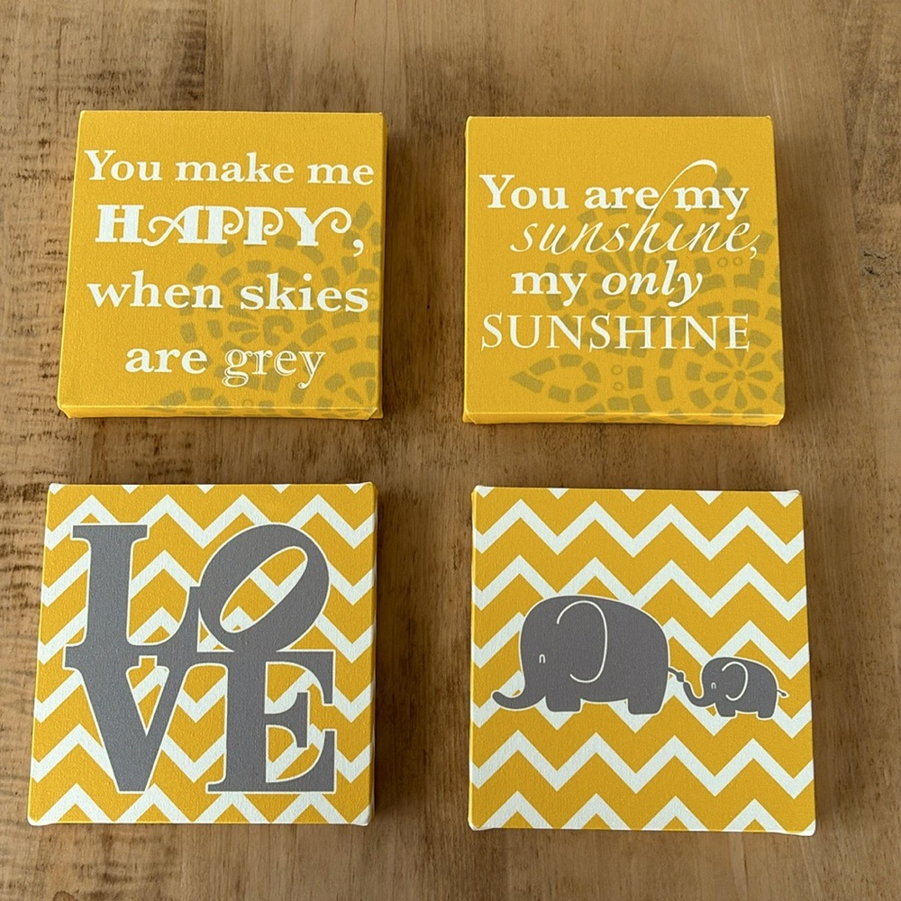 Nursery room 4 piece custom designed canvas set